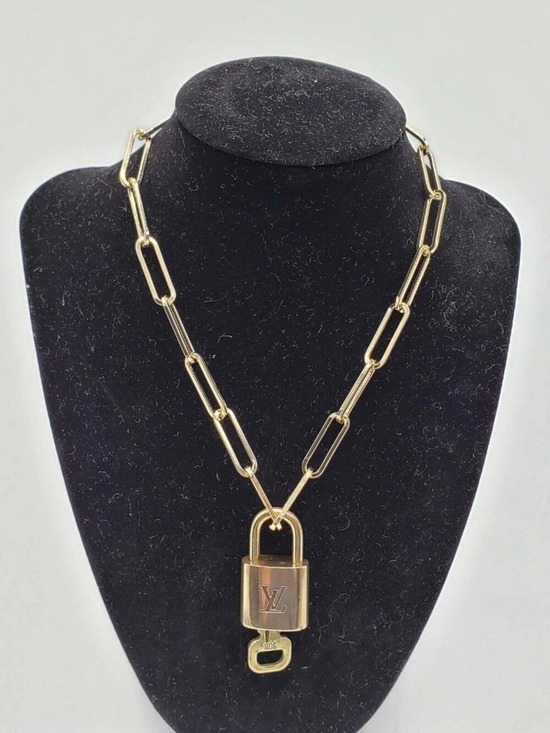 Louis Vuitton Jewelry - Gold-Plated Necklace with Authentic Louis Vuitton Padlock
